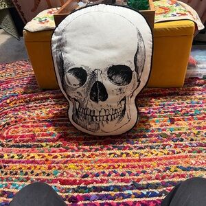 Rachel Zoe White and Black Skull Accent Pillow